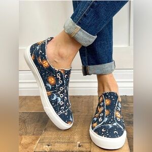 Corkys Babalu Sun & Moon Slip-On Tennis Shoes Sz 11
